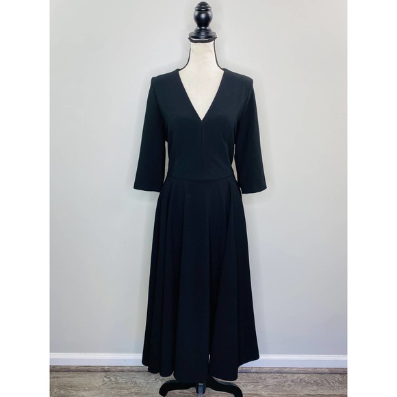 BHLDN Dresses & Skirts - BHLDN Anthropologie Black Fit and Flare Dress Womens 16 Stretch Classic Cocktail